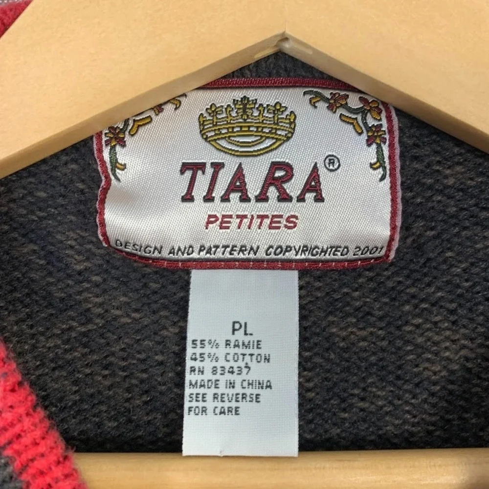 Vintage Tiara‎ International Fair Isle Knit Pullover Sweater Cottage Women's PL